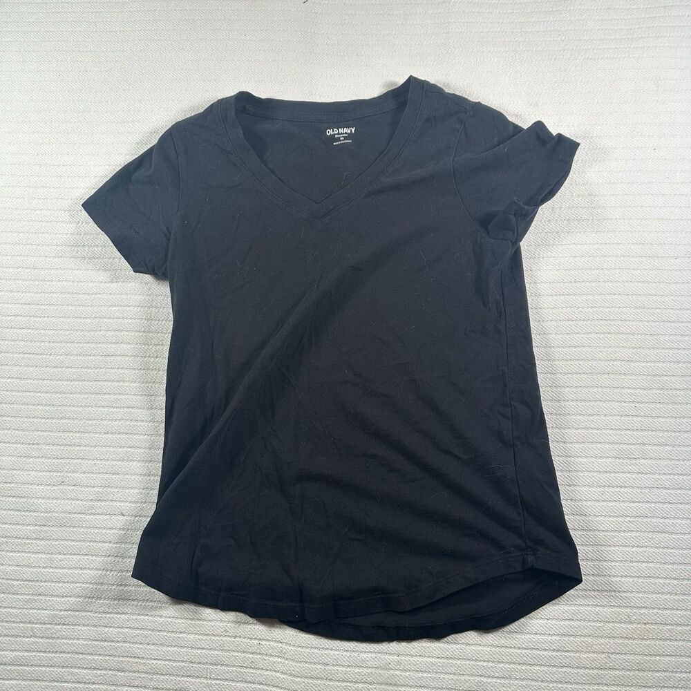 Old Navy XS Women’s Black V-Neck Tee Short Sleeve Casual Everyday Basic Shirt